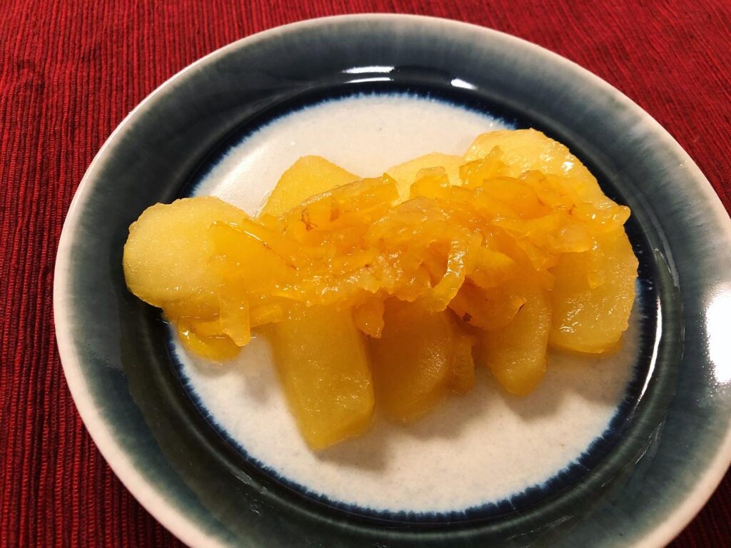 簡単フルーツおつまみ りんごと柚子のコンポート ひめくりおつまみレシピ 簡単フルーツおつまみ りんごと柚子のコンポート ひめくりおつまみレシピ