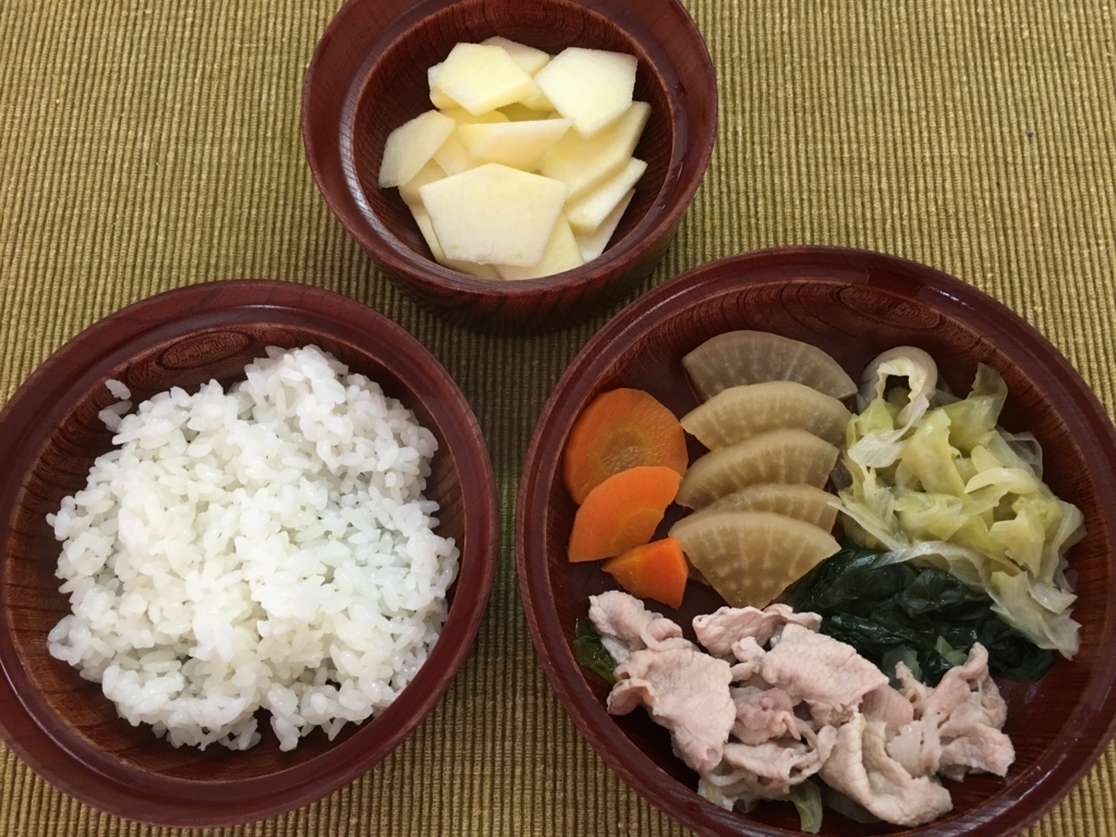 幼児食 1歳6ヶ月 4週目の記録 朝ごはんは味噌鍋を味噌汁がわりに ひめくりおつまみ